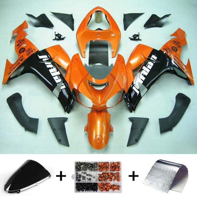 Amotopart Kawasaki ZX10R 2006-2007 Kit de carénage orange brillant