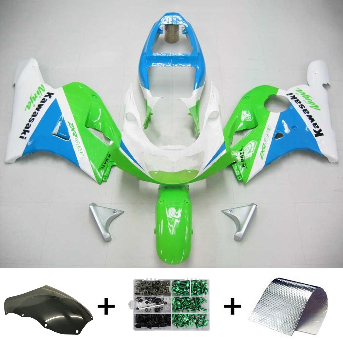 Amotopart Kawasaki ZXR400 1992-1996
 Kit carénage vert blanc