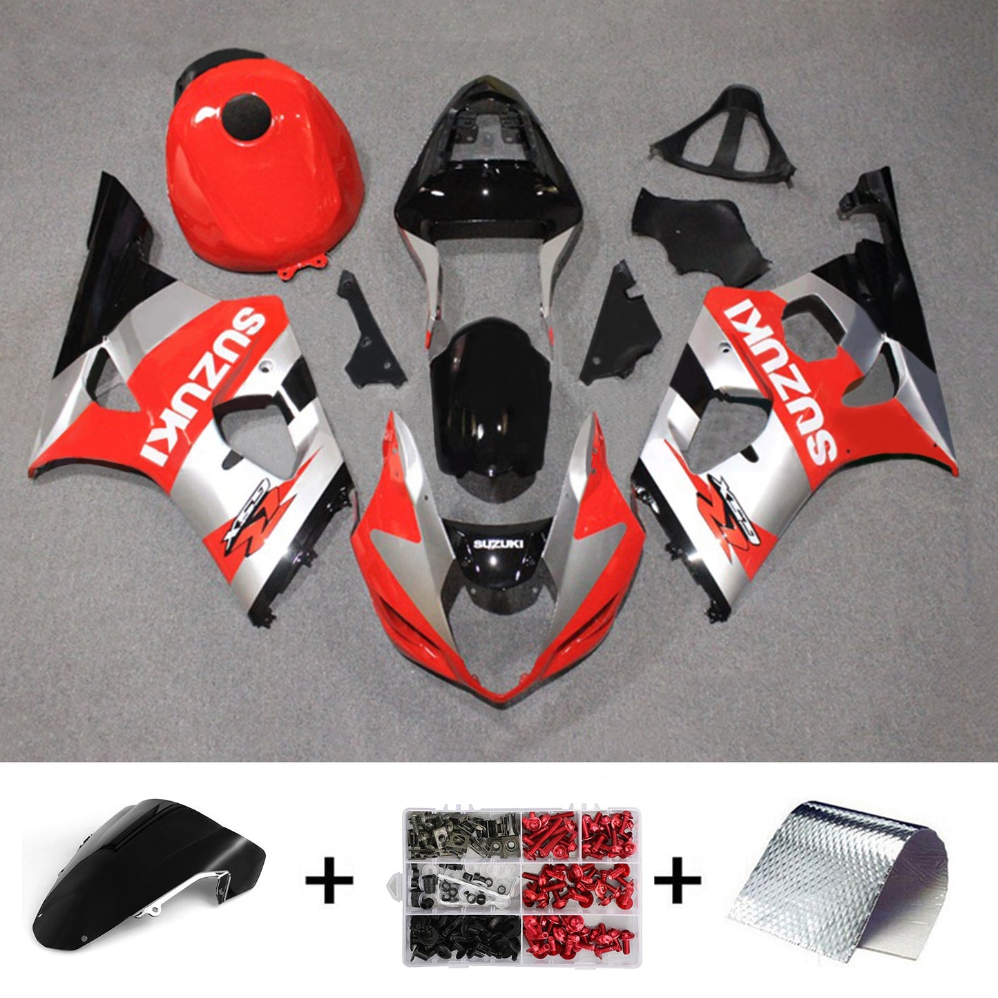 Amotopart Suzuki GSXR1000 2003–2004 K3 Verkleidungsset, Karosserie, Kunststoff, ABS