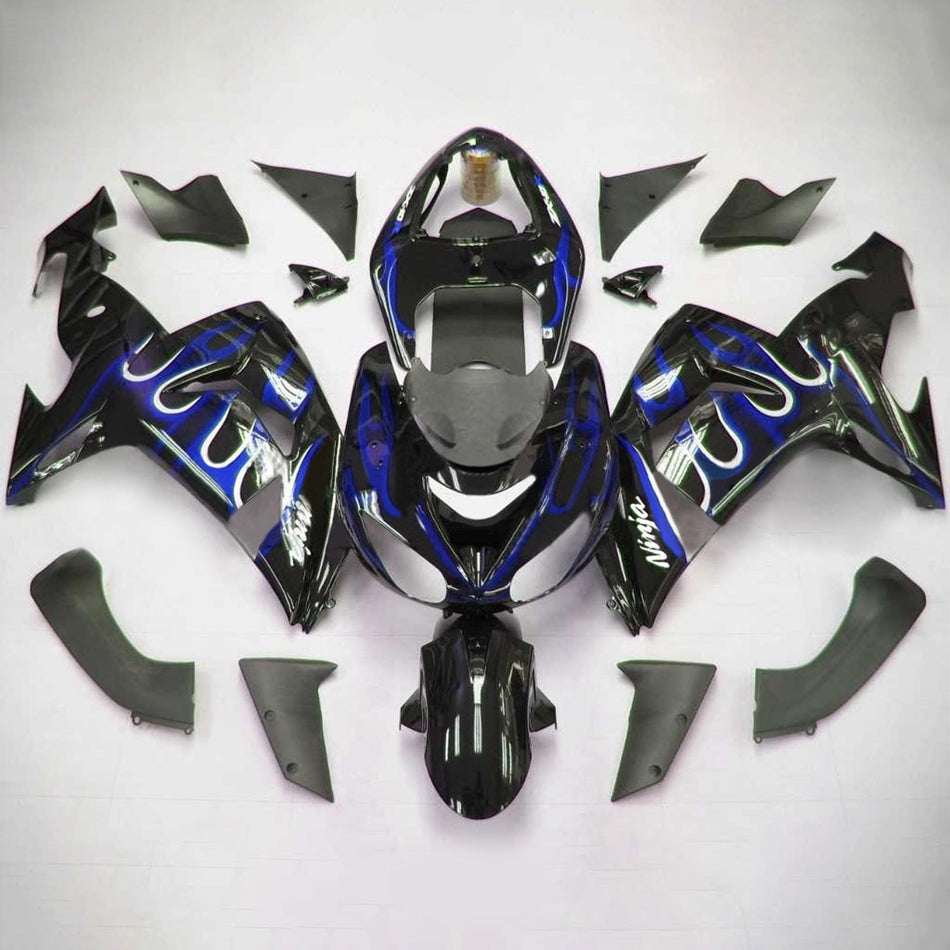 Amotopart Kawasaki ZX10R 2006-2007 Kit de carénage noir bleu