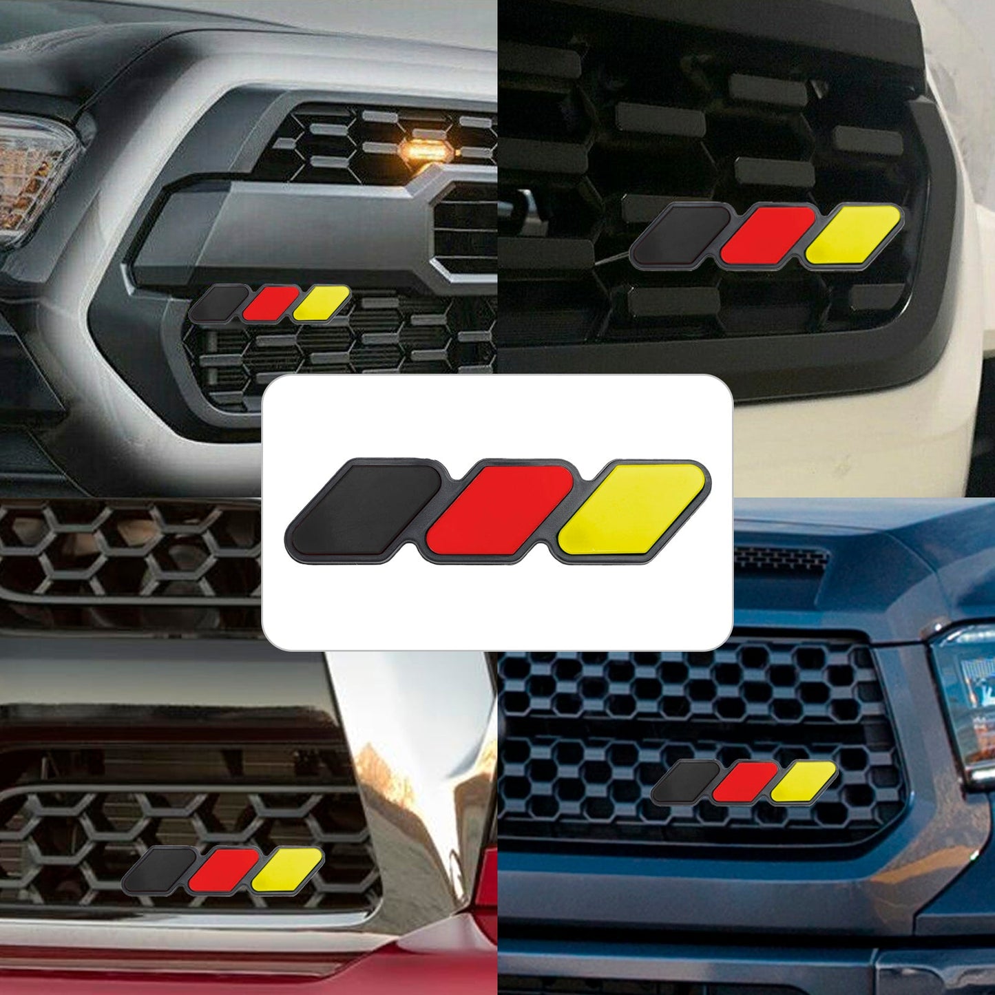 Dreifarbiges Kühlergrill-Abzeichen-Emblem, Autozubehör für Toyota Tacoma TRD Tundra RAV4