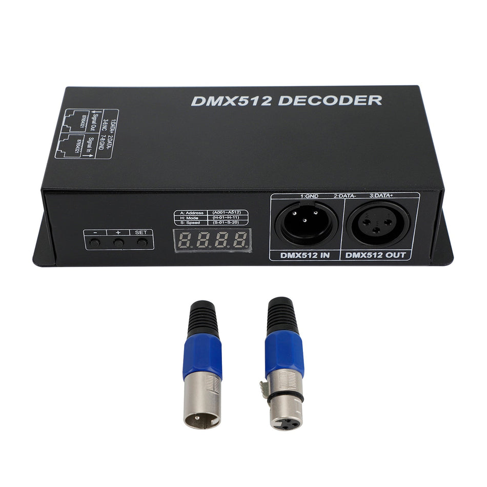 LED RGB DMX 512 Controller Decoder Dimmer 3Kan?le 24A 3x8A Streifenlicht