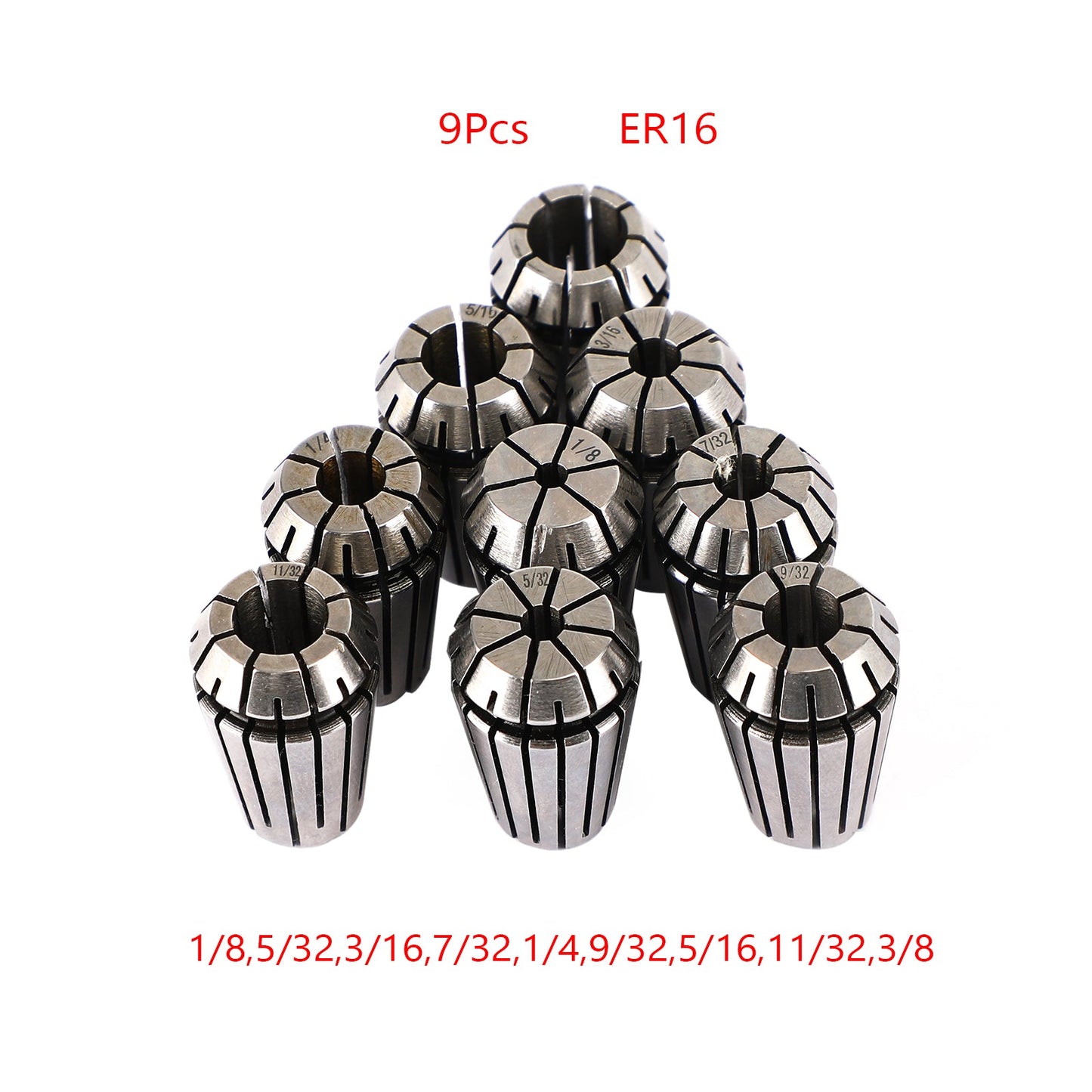 9pcs / 12pcs / 10pcs / ER16 Spring Collet Set für CNC-Fräsdrehmain