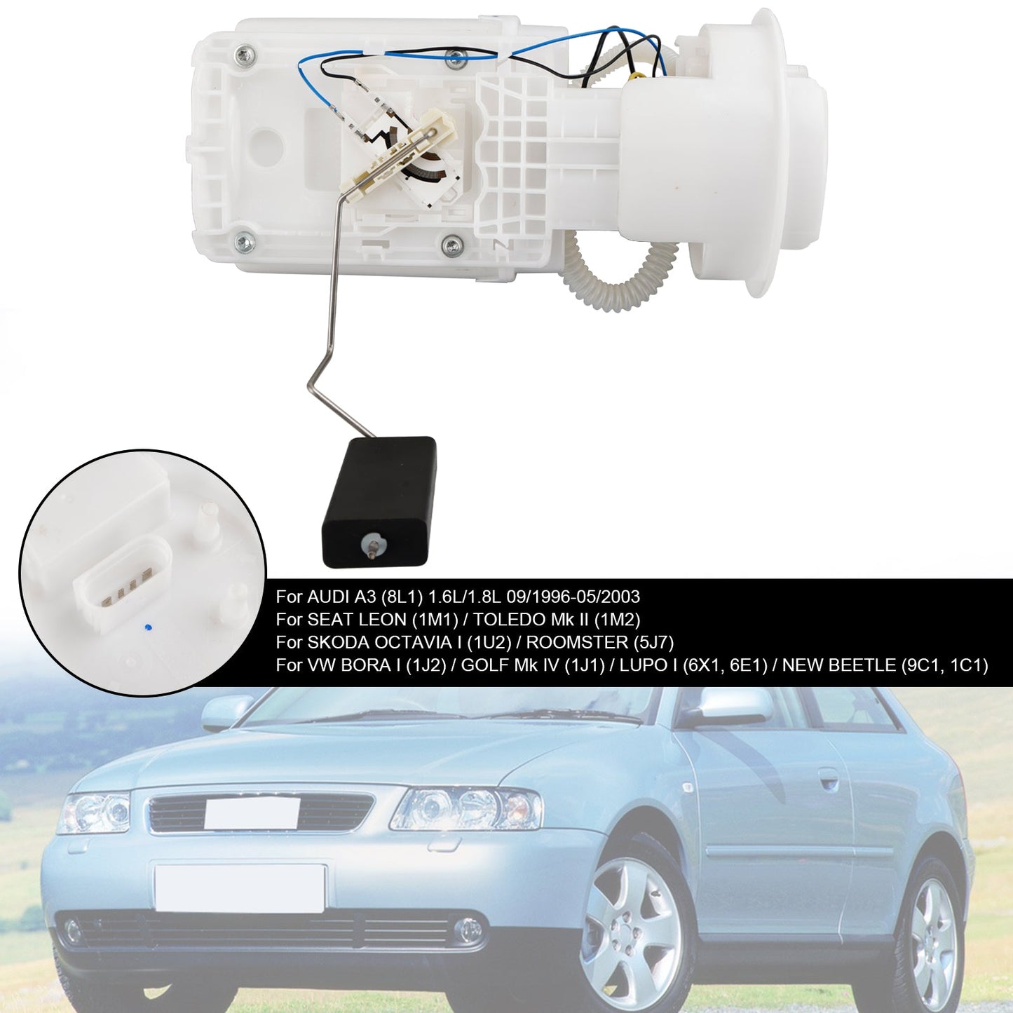 1998–2005 VW Bora I (1J2) 1.6L 1.8L 2.0L 2.3L 2.8L LUPO I (6X1, 6E1) 1.4L Kraftstoffpumpenmodul-Baugruppe 1J0919051B