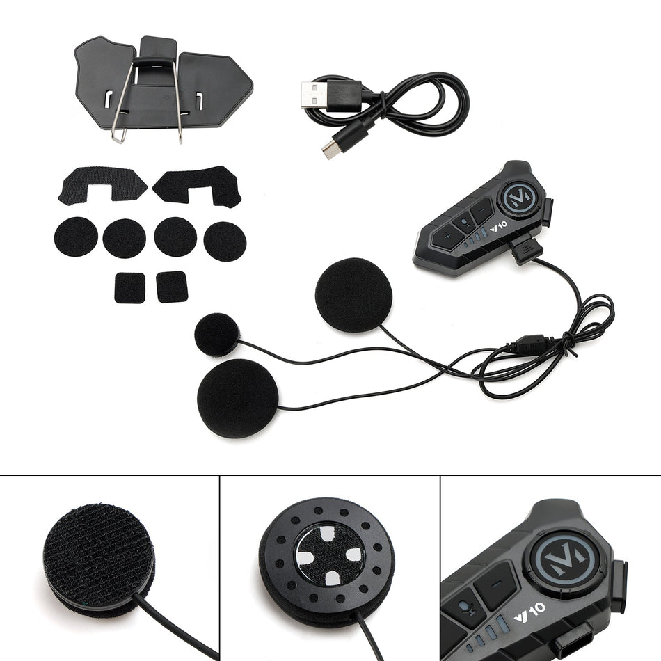 Universal Lautsprecher Player Helm Bluetooth Kopfh?rer Headset Schwarz Für Motorrad