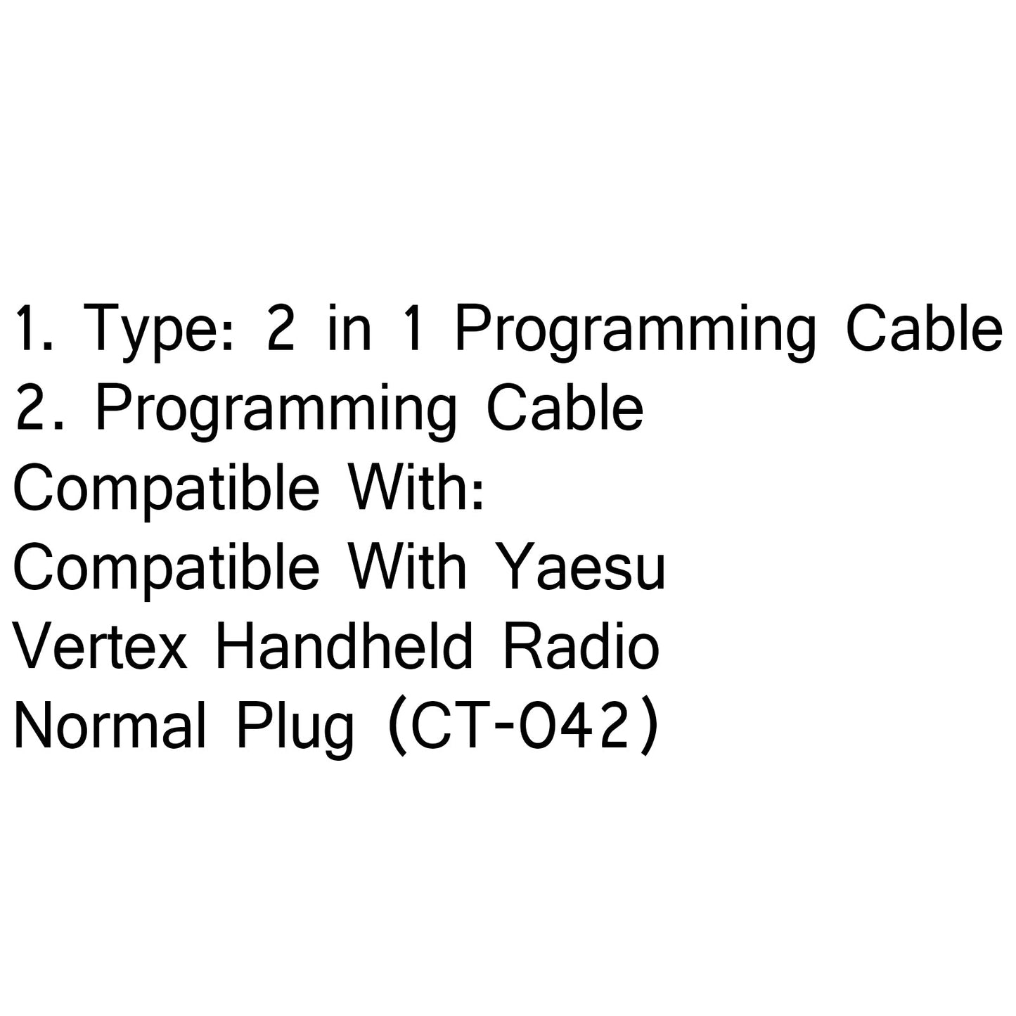 1 câble de programmation 2 en 1 pour Yaesu/Vertex VX-2000 VX-2100/2200/VX-300 VX-400
