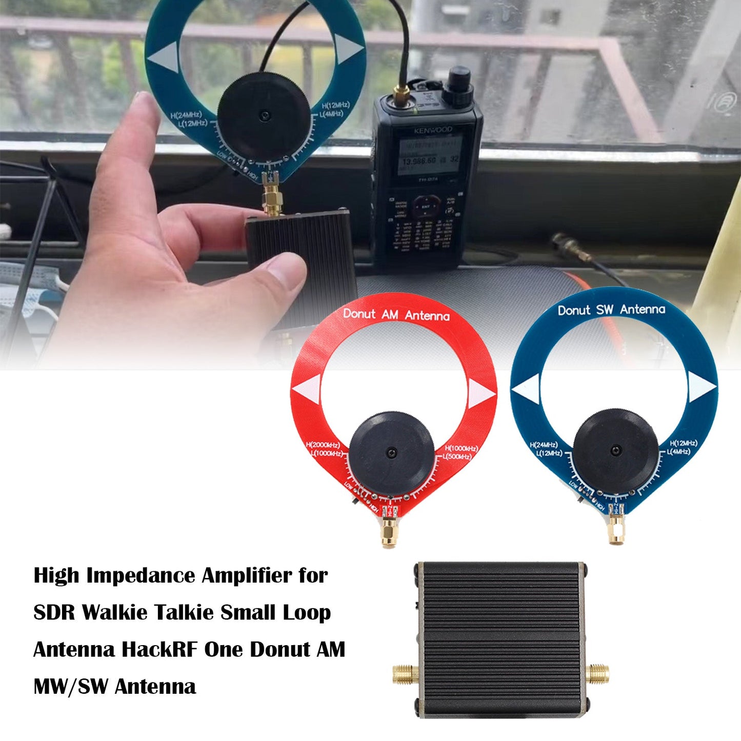 Hochohmiger Verstärker für SDR Walkie Talkie Donut AM MW/SW Antenne HackRF One