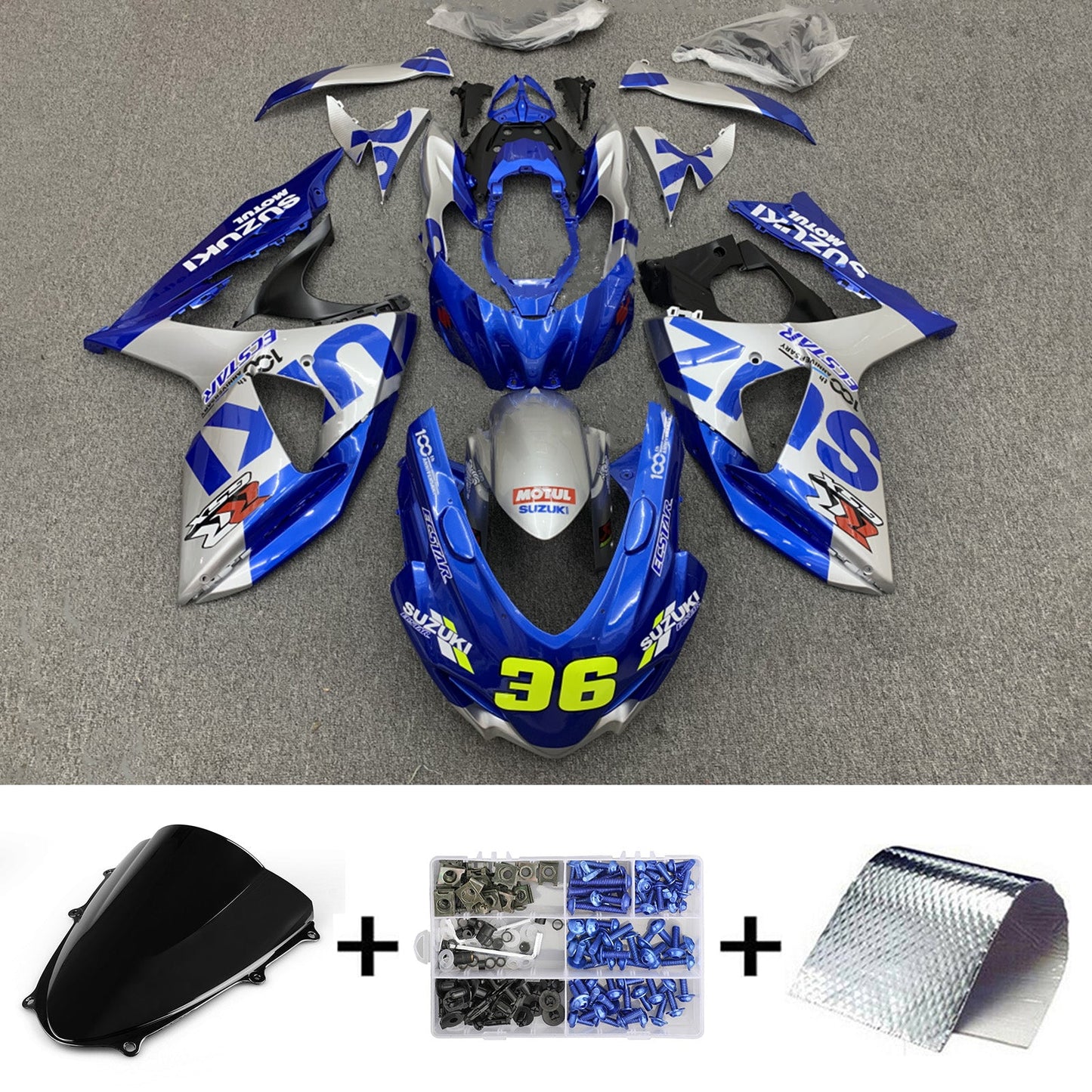 Amotopart Suzuki GSXR1000 2009¨C2016 K9 Verkleidungsset, Karosserie, Kunststoff, ABS