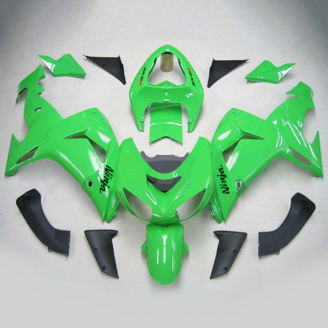 Amotopart Kawasaki ZX10R 2006-2007 Kit de peur vert vert