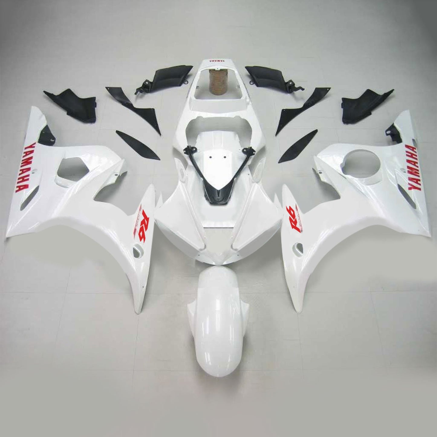 Amotopart Yamaha 2003-2004 YZF 600 R6 & 2006-2009 YZF R6S White Fairing Kit