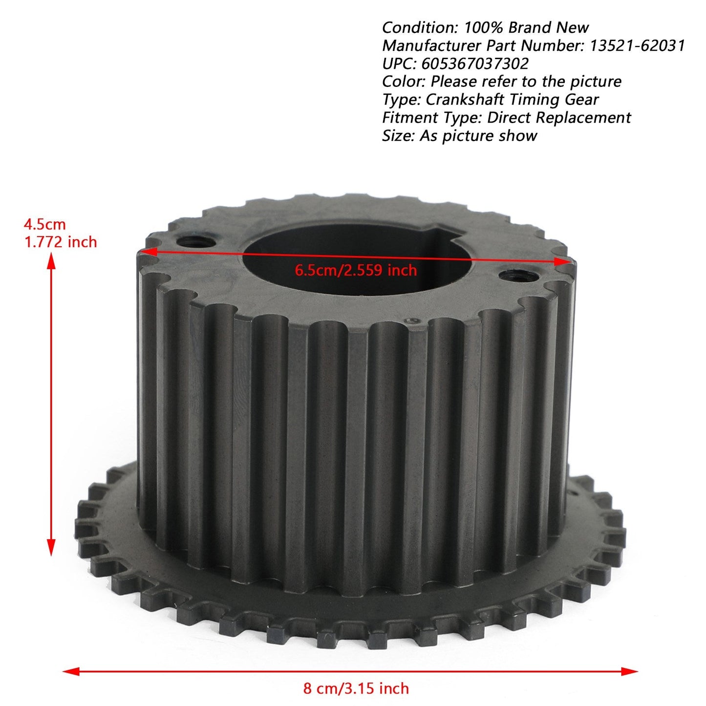 Cramkshaft Timing Pully Gear für Toyota Tundra Tacoma 4Runner 3.4 V6 13521-62031