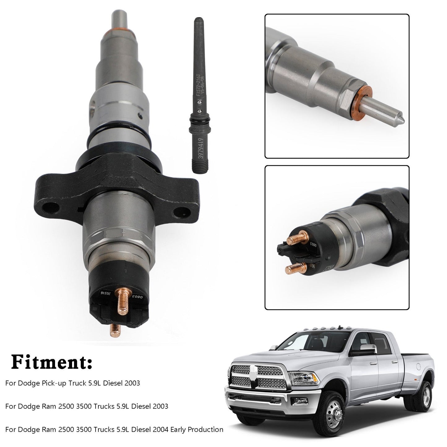 1pcs/6pcs Common Rail Fuel Injector 0445120255 Fit Dodge Ram 2500 2003-2004 Cummins Generikum