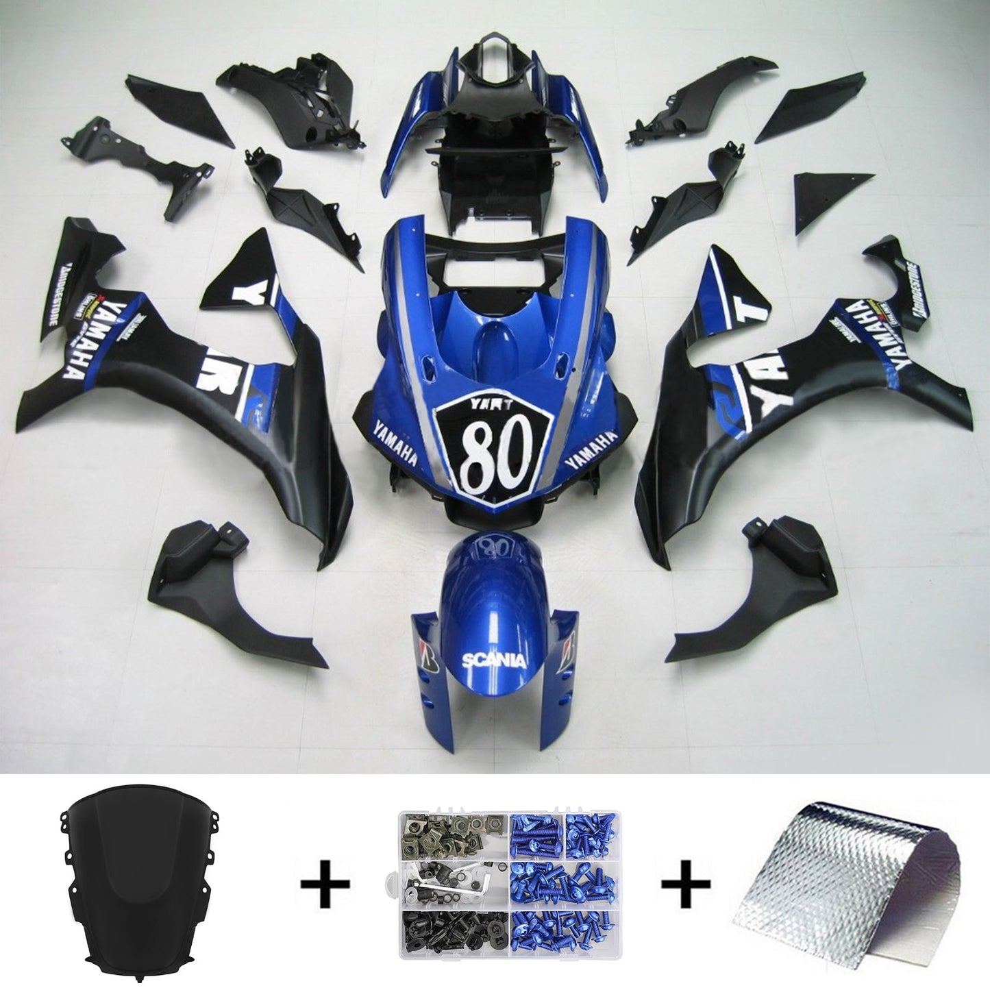 Amotopart Yamaha YZF R1 2020-2024 Verkleidungskit Karosserie Plastikabbs