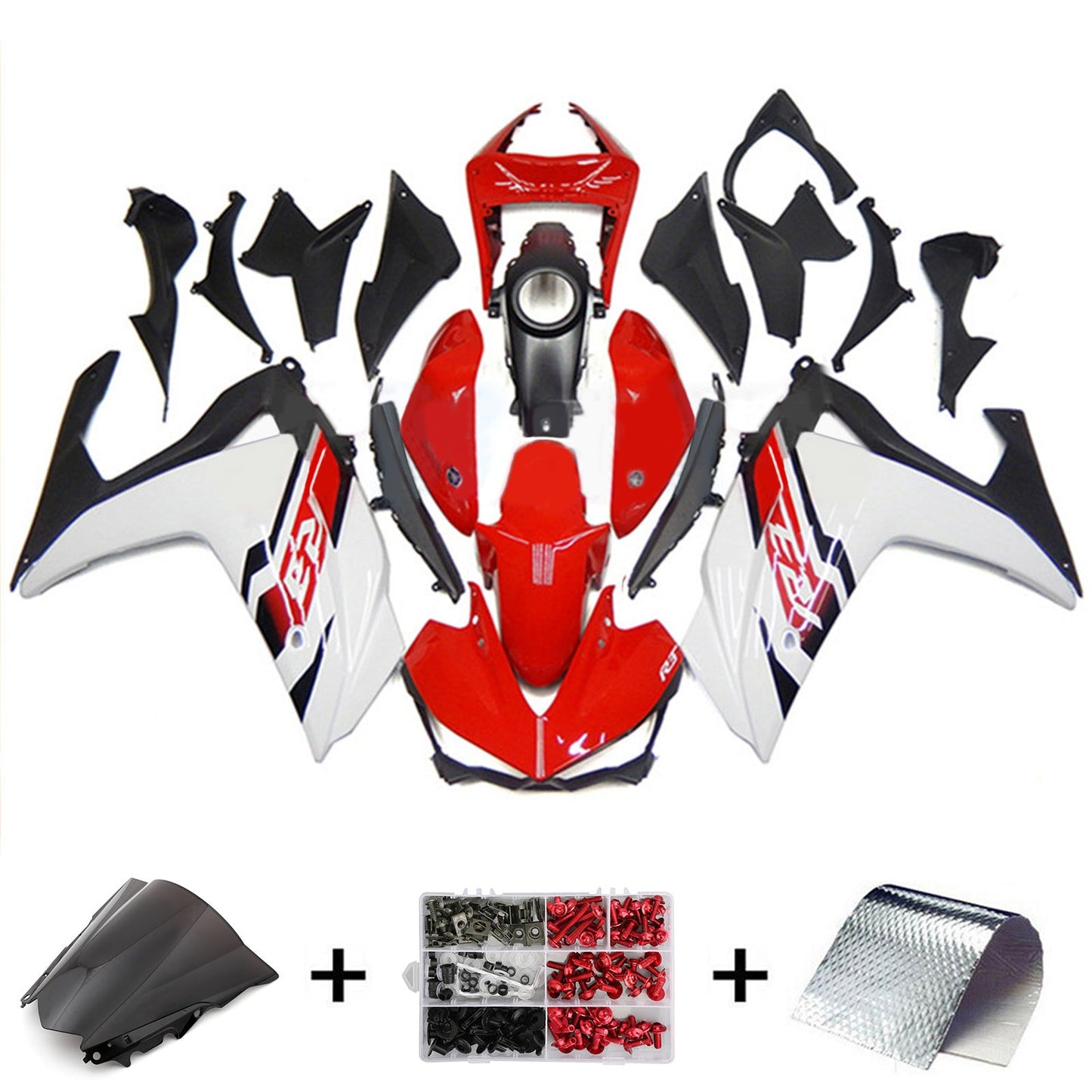 AMOTOPART-Verahmungskit Yamaha 2014-2018 YZF R3 & 2015-2017 YZF R25 Red Mix White Fearing Kit