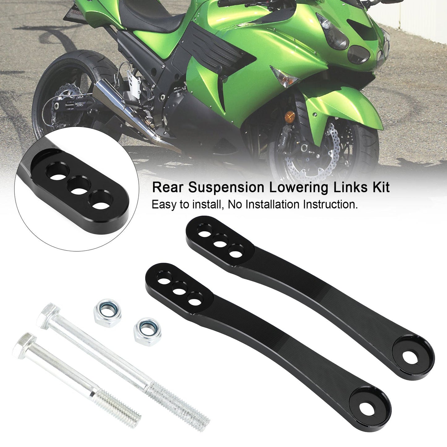 Rückhängebrassungs-Links-Kit für Kawasaki ZX-14R Ninja 2006-2020 ZZR 1400