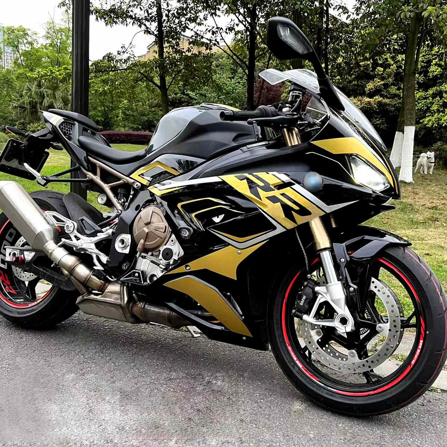 Amotopart 2019-2022 BMW S1000RR/M1000RR Gold Black Racing Abzugskit