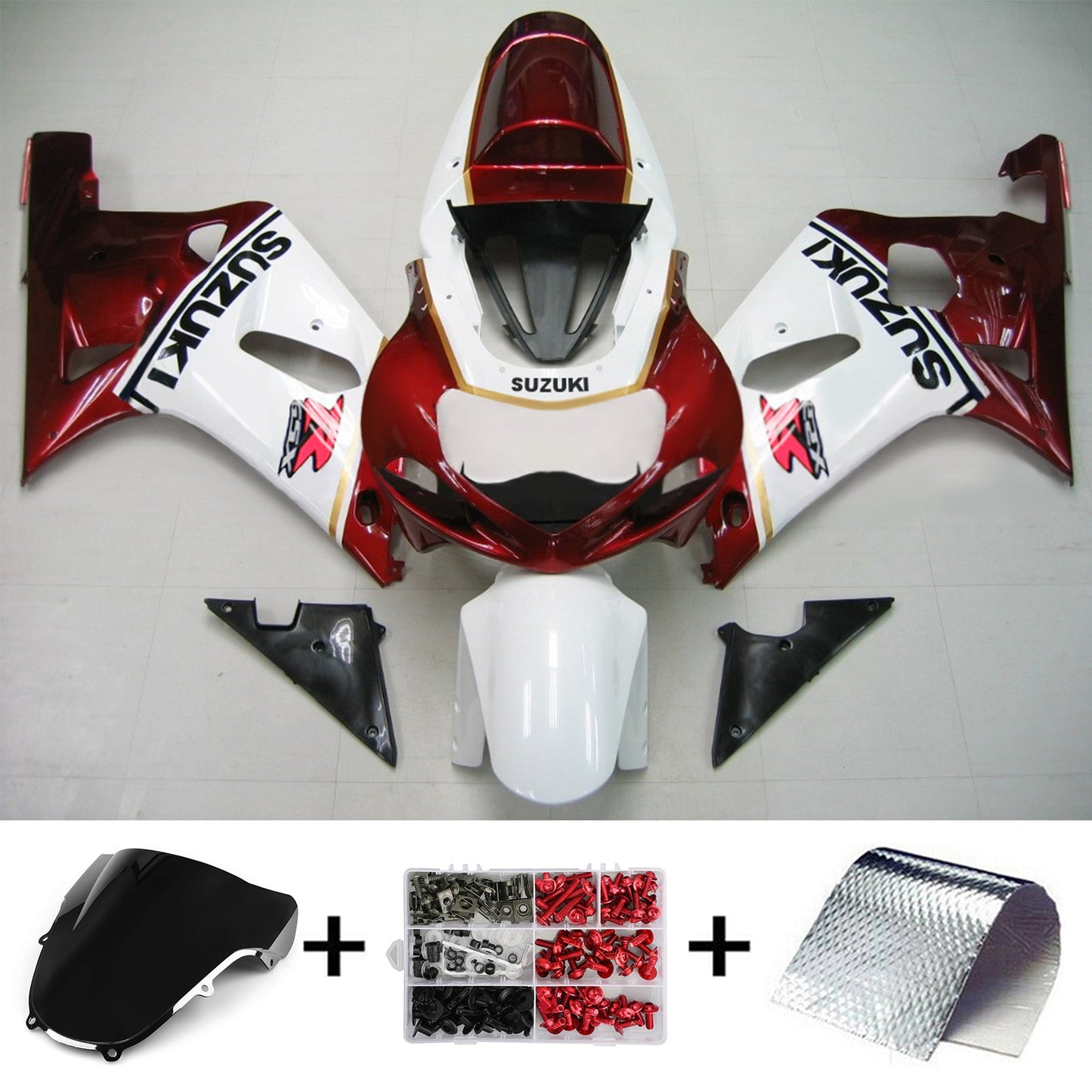 Amotopart Suzuki GSXR600 2001-2003 Verkleidungskit Karosserie Plastikabs