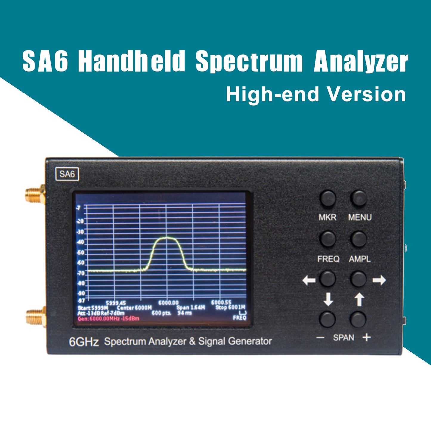 SA6 6GHz Handheld tragbarer 3,2" Spektrumanalysator Signalgenerator 35-6200MHz