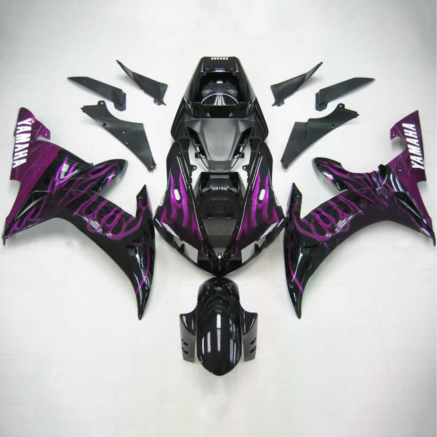 Amotopart Yamaha 2002-2003 YZF 1000 R1 Black Purple Fearing Kit