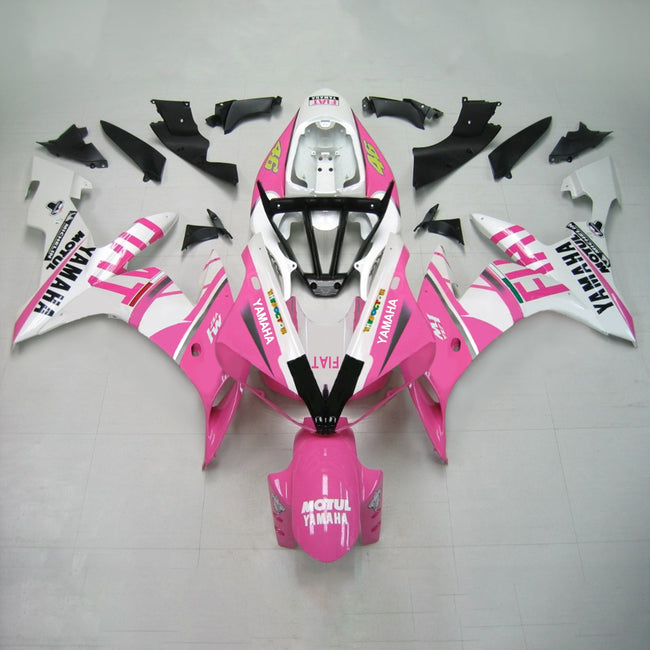 Amotopart 2004-2006 Yamaha YZF 1000 R1 Pink White Fairing Kit