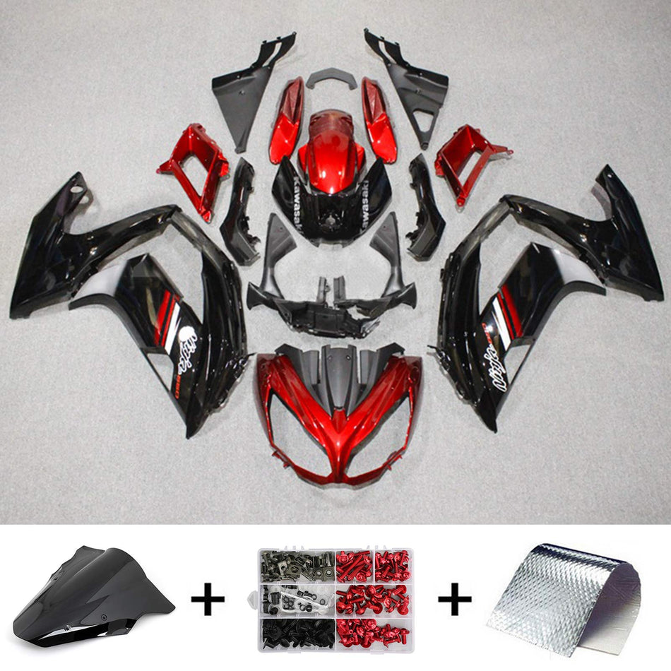 Amotopart 2012-2016 Kawasaki Ninja 650 Bright Red Black Abzugskit