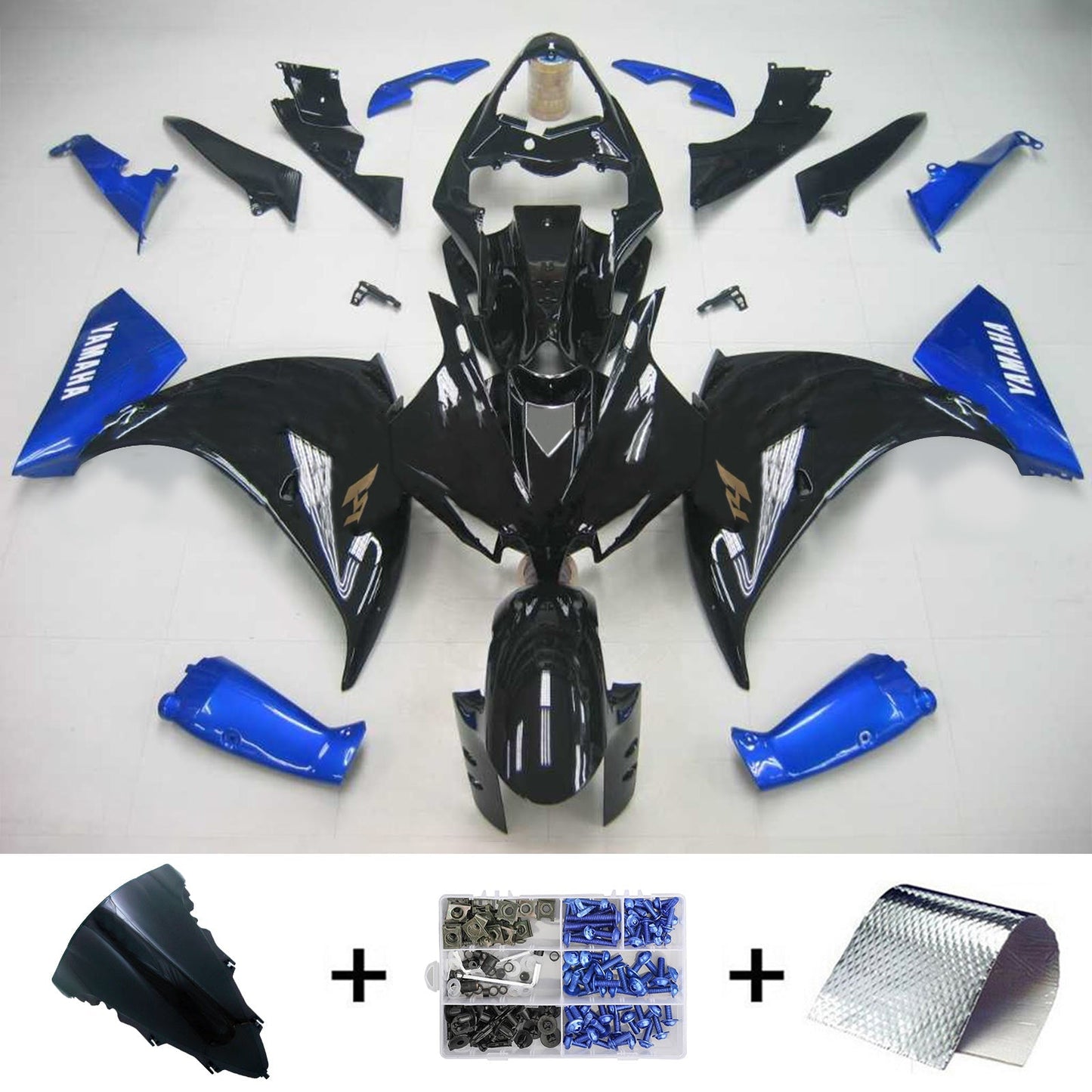 Amotopart Yamaha 2012-2014 YZF 1000 R1 Schwarzblau Abzugskit