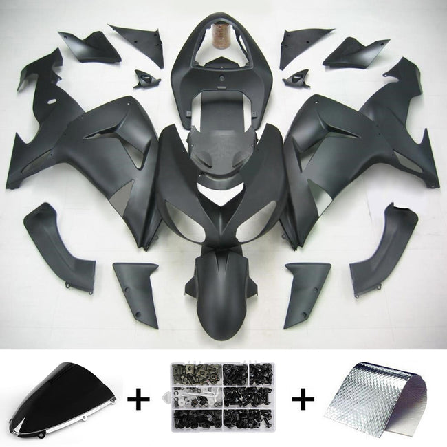 Amotopart Kawasaki ZX10R 2006-2007 Kit de carénage noir mat