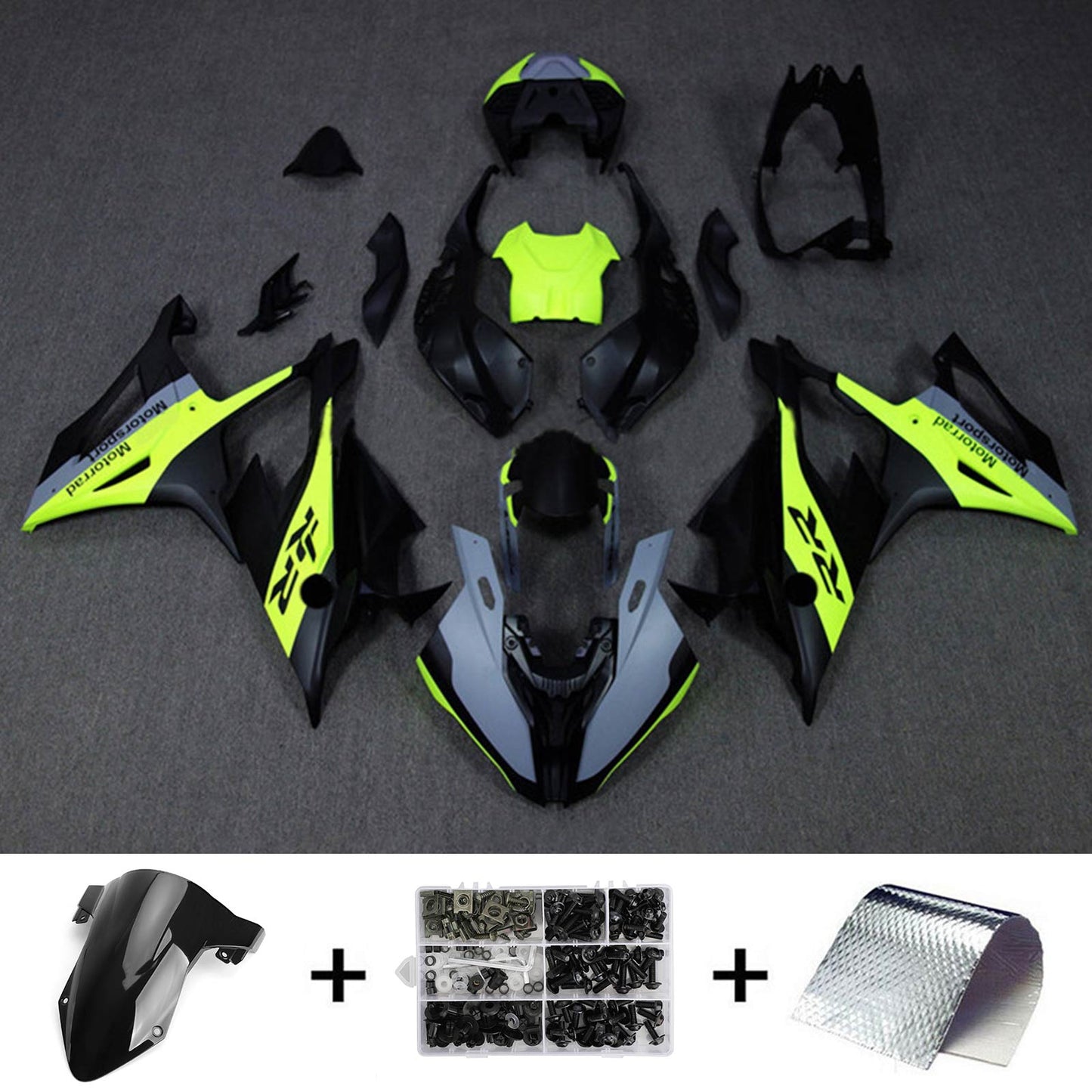 Amotopart 2019-2022 BMW S1000RR/M1000RR Schwarzer Rennspeicher Kit