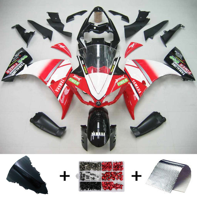 Amotopart Yamaha 2009-2011 YZF 1000 R1 Kit de carénage rouge blanc noir