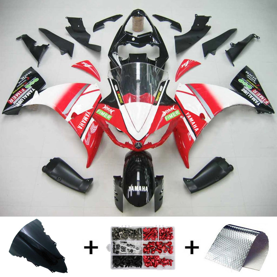 Amotopart Yamaha 2009-2011 YZF 1000 R1 Kit de carénage rouge blanc noir