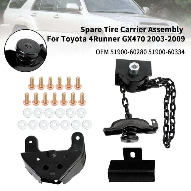 Reserveradträgerbaugruppe 51900-60280 für Toyota 4Runner GX470 2003-2009 Generikum