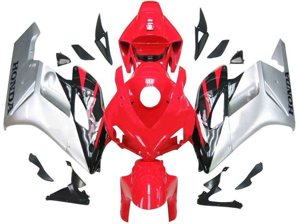 Amotopart Carénages Honda 1000RR 2004-2005 Carénage Rouge Argent Noir CBR Racing Kiting Kit