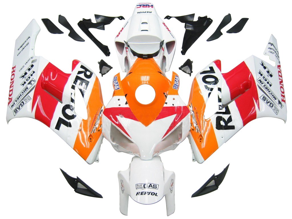 Amotopart-Verkleidungen Honda CBR1000RR 2004-2005 Verkleidungsverkleidung White Orange Repsol Racing Abzugskit