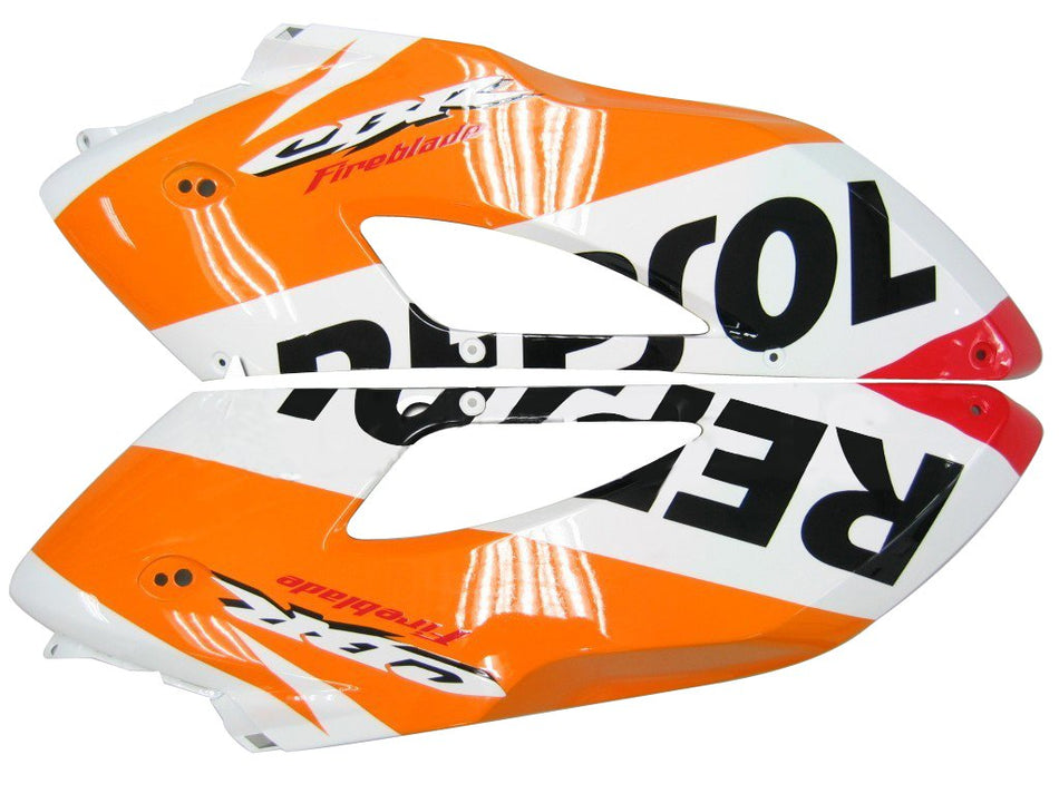 Amotopart Carénages Honda CBR1000RR 2004-2005 Carénage Carénage Blanc Orange Repsol Racing Trigger Kit