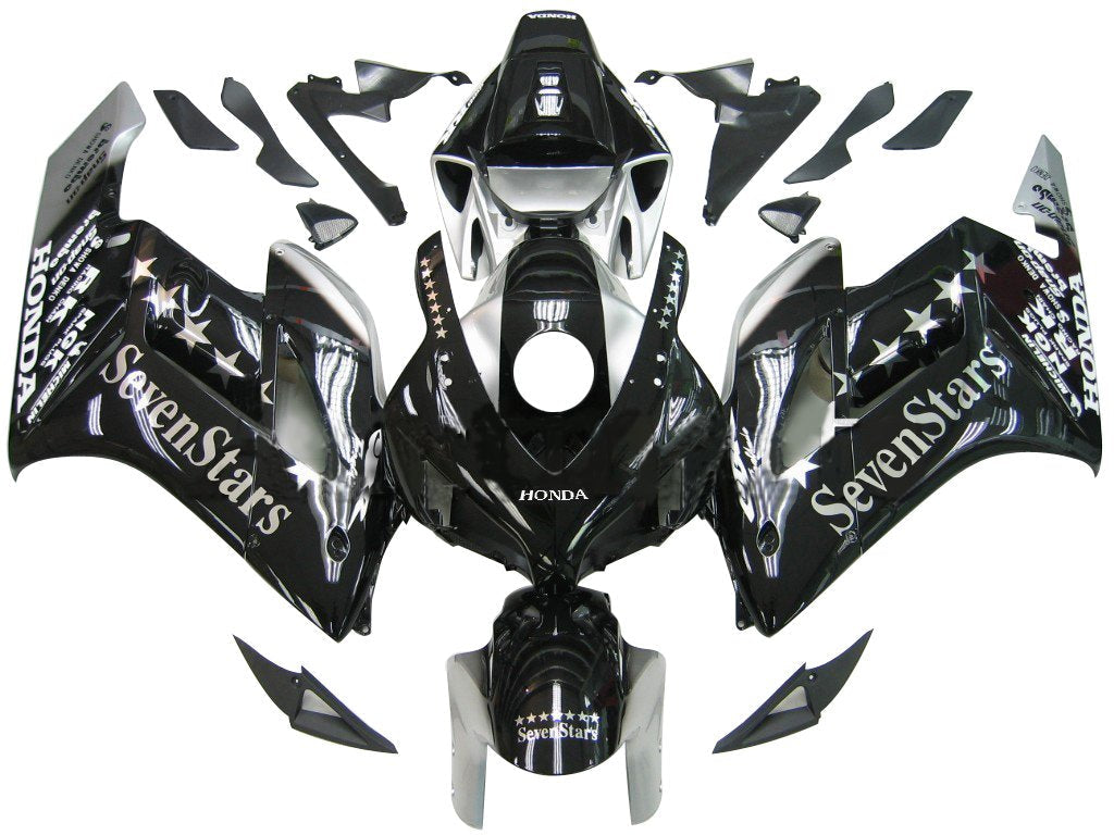 Amotopart Verkleidung Honda CBR1000RR 2004-2005 Verkleidung Sevenstars Racing Black Fearing Kit