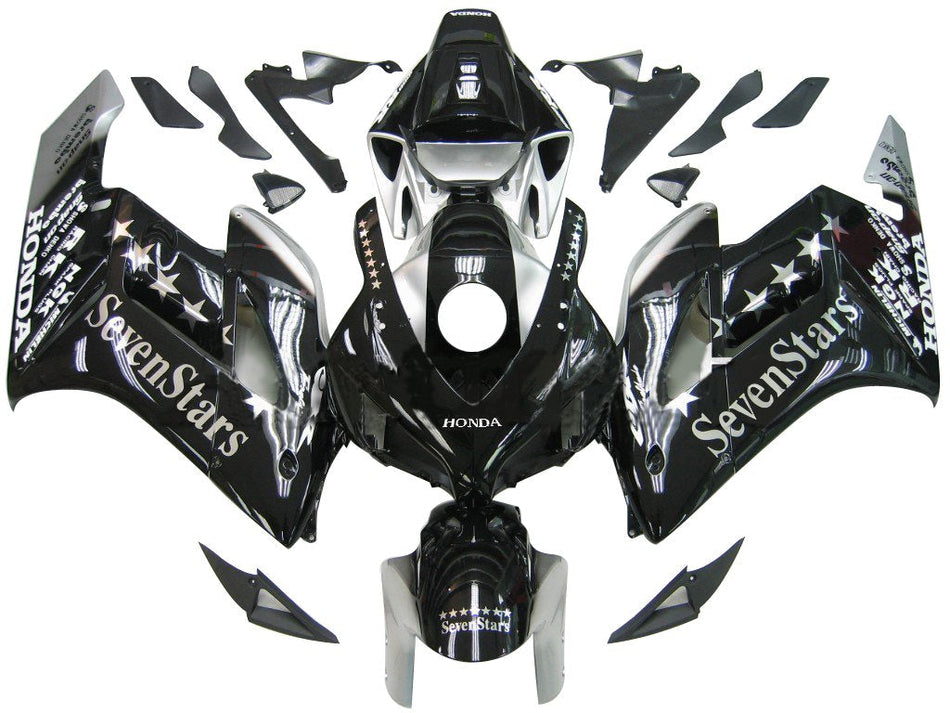 Amotopart Carénage Honda CBR1000RR 2004-2005 Carénage Sevenstars Racing Black Fearing Kit