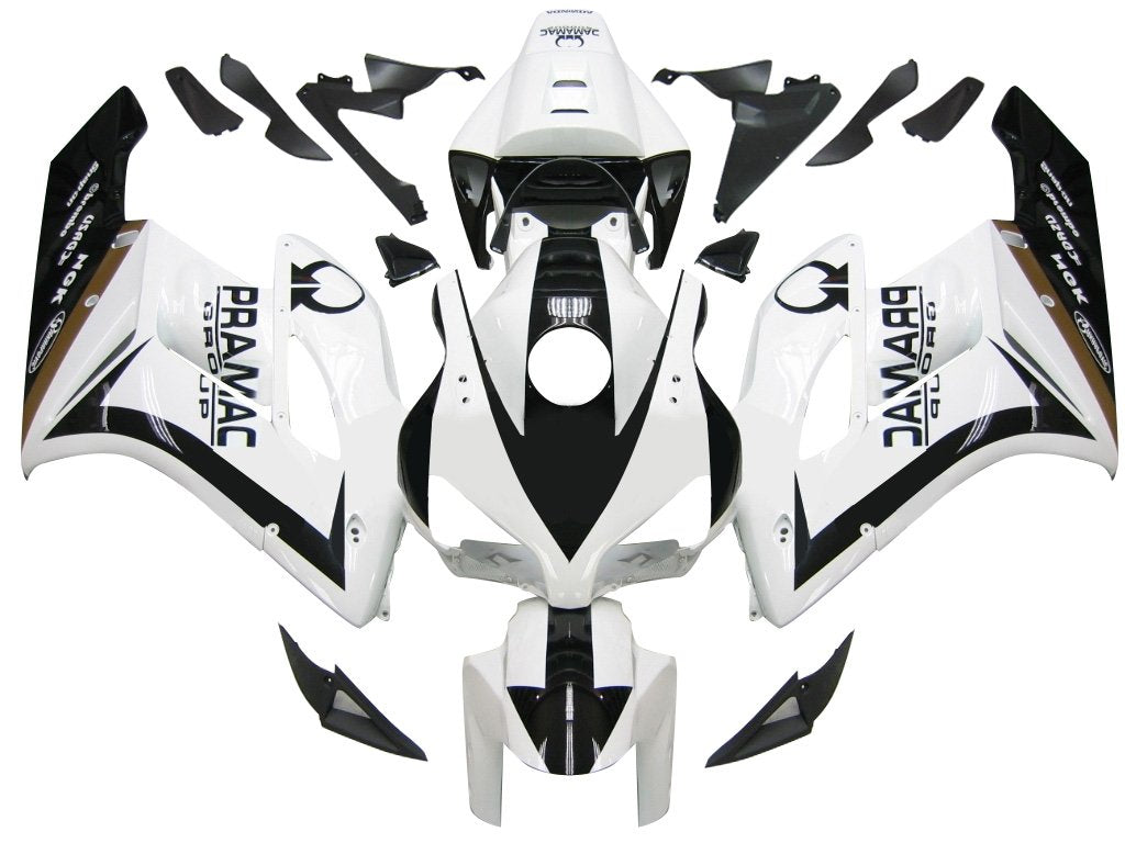 Carénages Amotopart CBR1000RR 2004-2005 carénage blanc kit gâchette Honda Racing noir