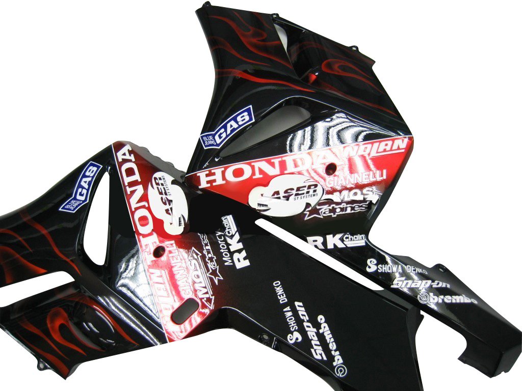 Amotopart-Verkleidungen Honda CBR1000RR 2004-2005 Abzugsflammhai-Rennen Black & Red Faituring Kit