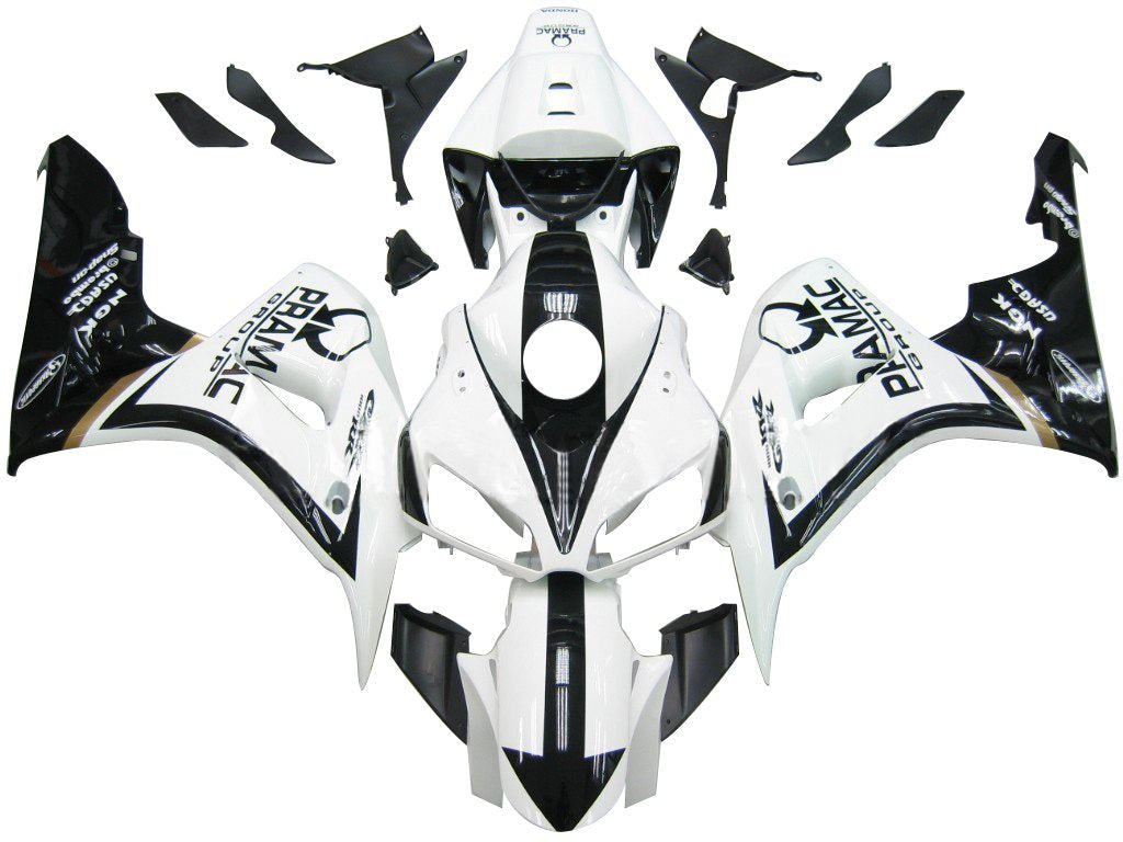 Amotopart Favoris Honda 1000RR 2006-2007 carénage blanc et kit mémoire CBR racing noir