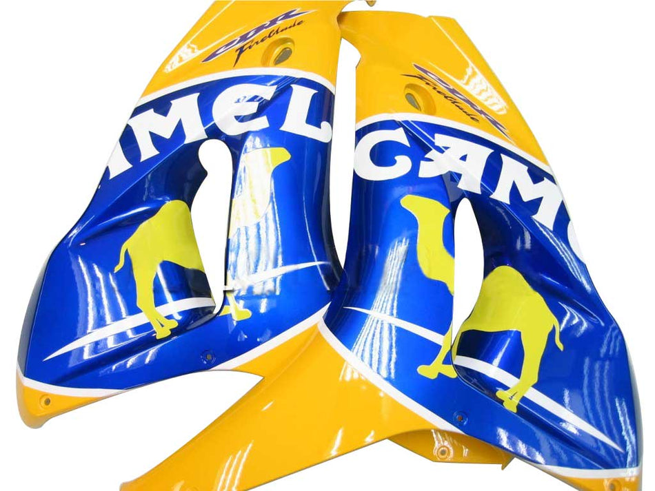 Amotopart Carénages Honda CBR1000RR 2006-2007 Carénage Carénage Jaune Bleu Camel Racing Memory Kit