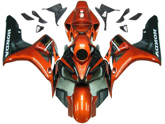 Amotopart Favoritings Honda 1000RR 2006-2007 Verkleidung Orange Metallic & Black CBR Racing Kiting Kit