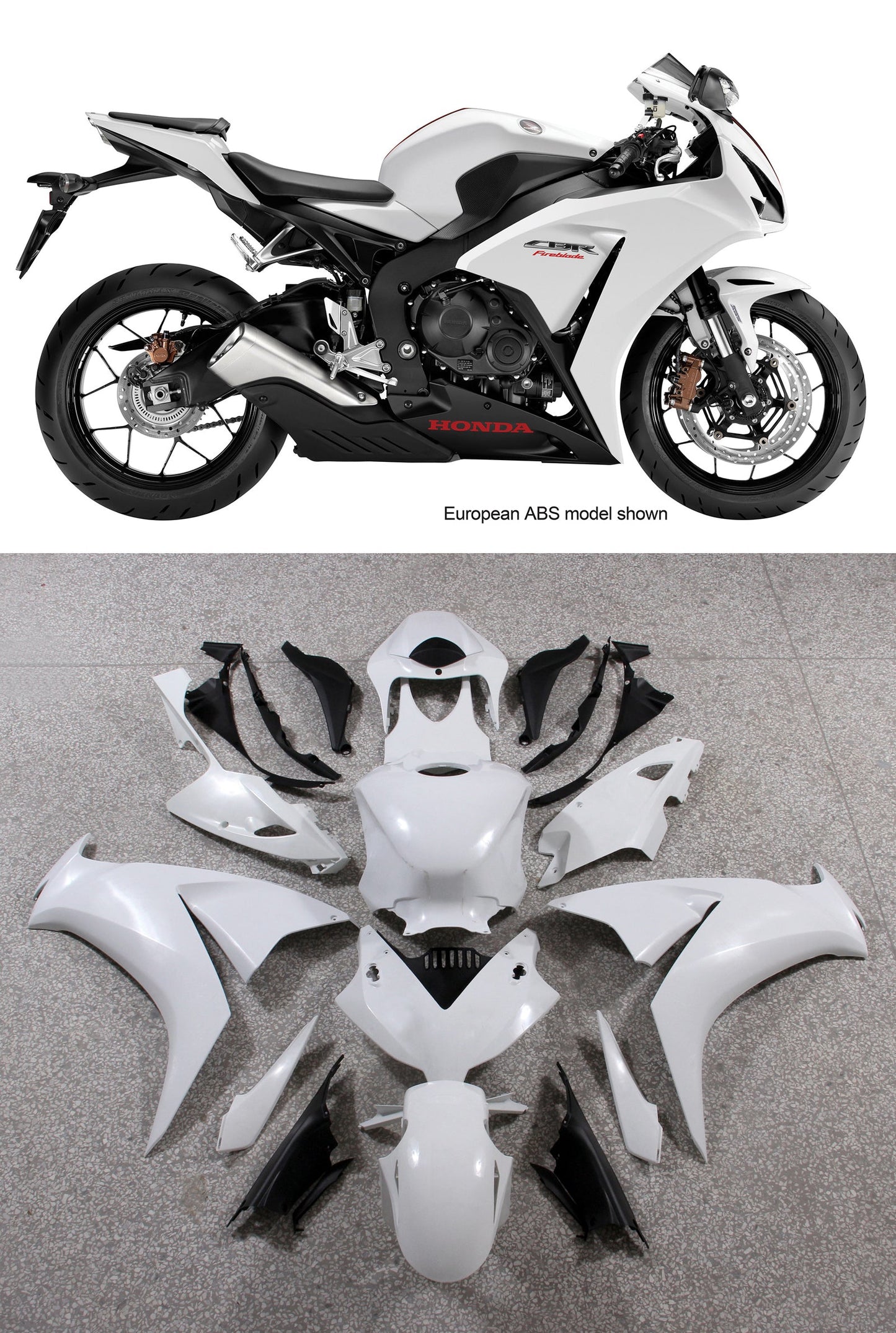 Amotopart Favoritings 2012-2016 Honda CBR1000RR White CBR Racing Generic