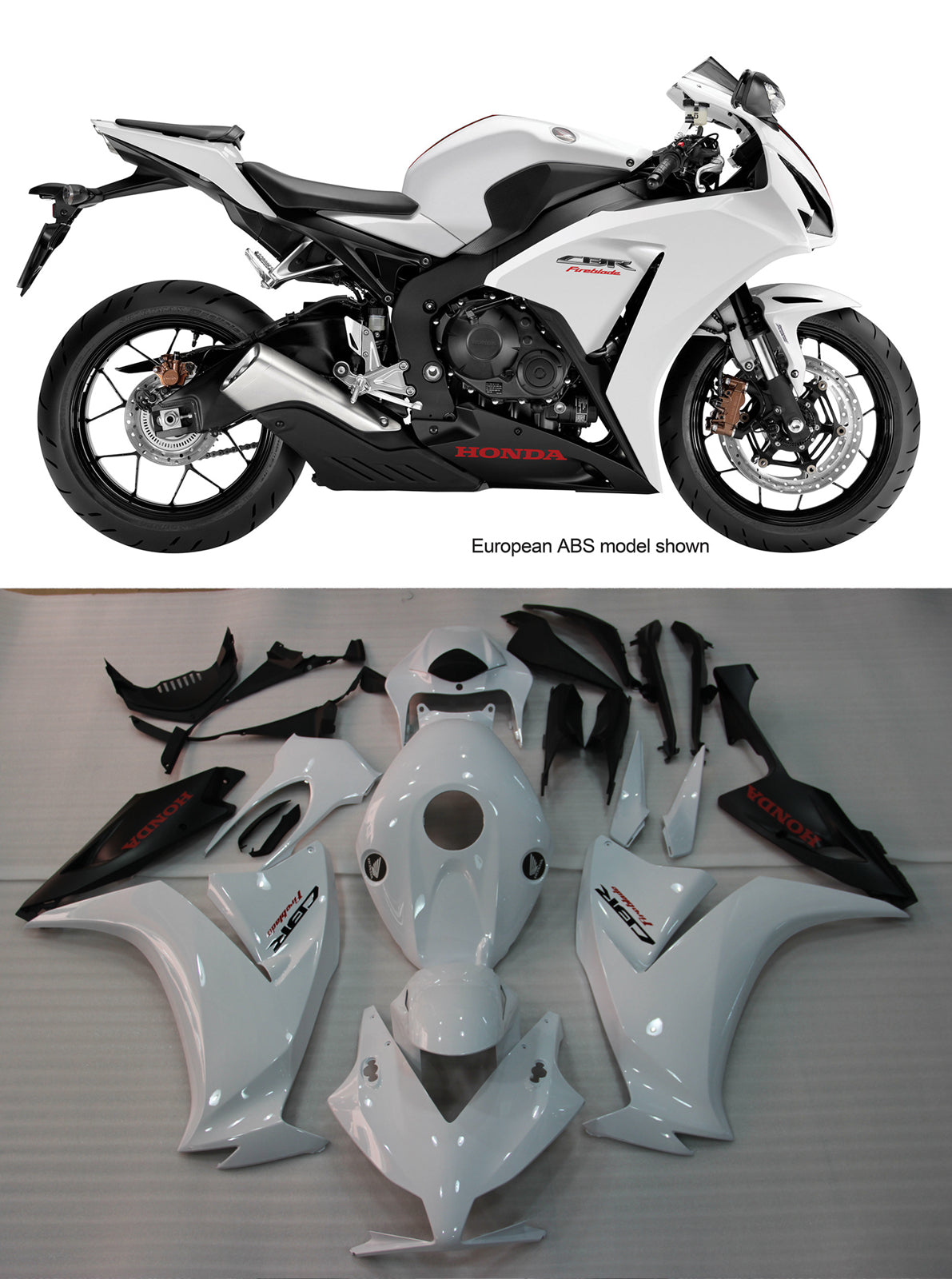 AMOTOPART 2012-2016 CBR1000 Honda Carénage Blanc Kit