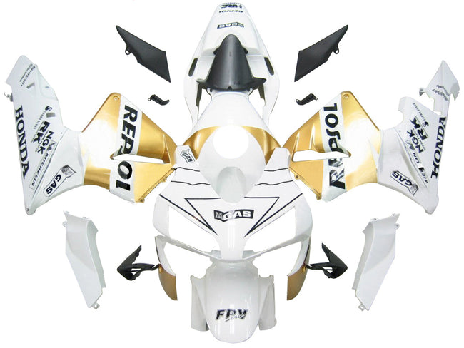 Amotopart 2003-2004 Honda CBR600 Verkleidung White & Gold Kit