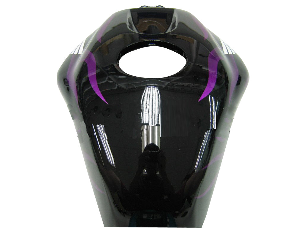 Amotopart 2003-2004 CBR600 Honda Carénage Noir &amp; Violet Flamme Kit