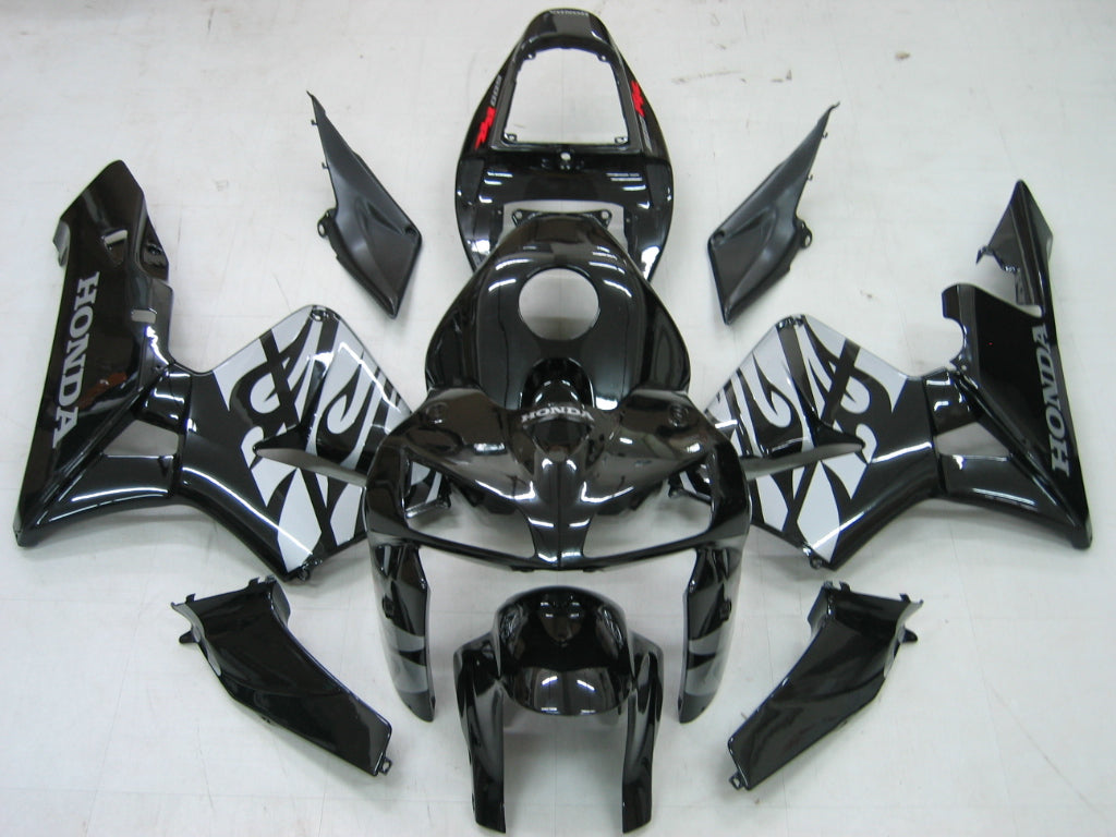 Amotopart Faillings 2005-2006 Honda CBR 600 RR Black & Silver Tribal Tatoo Racing Generika