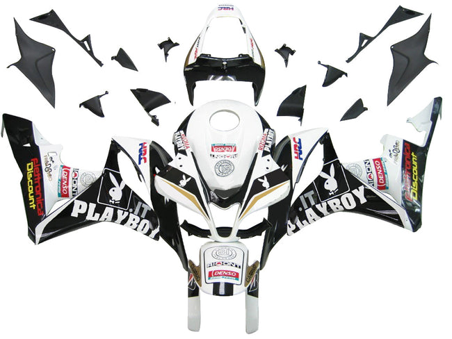 Amotopart 2007-2008 CBR600 Honda Verkleidung White & Black Kit