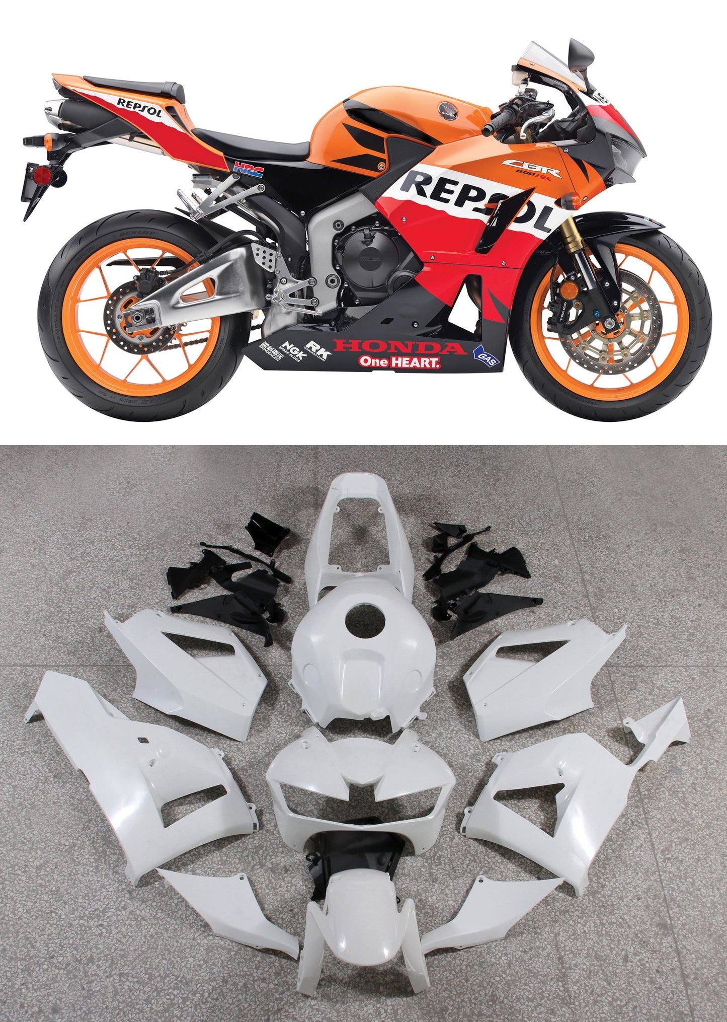 Amotopart-Verkleidungen Honda CBR600RR 2013-2023 Abzugskit