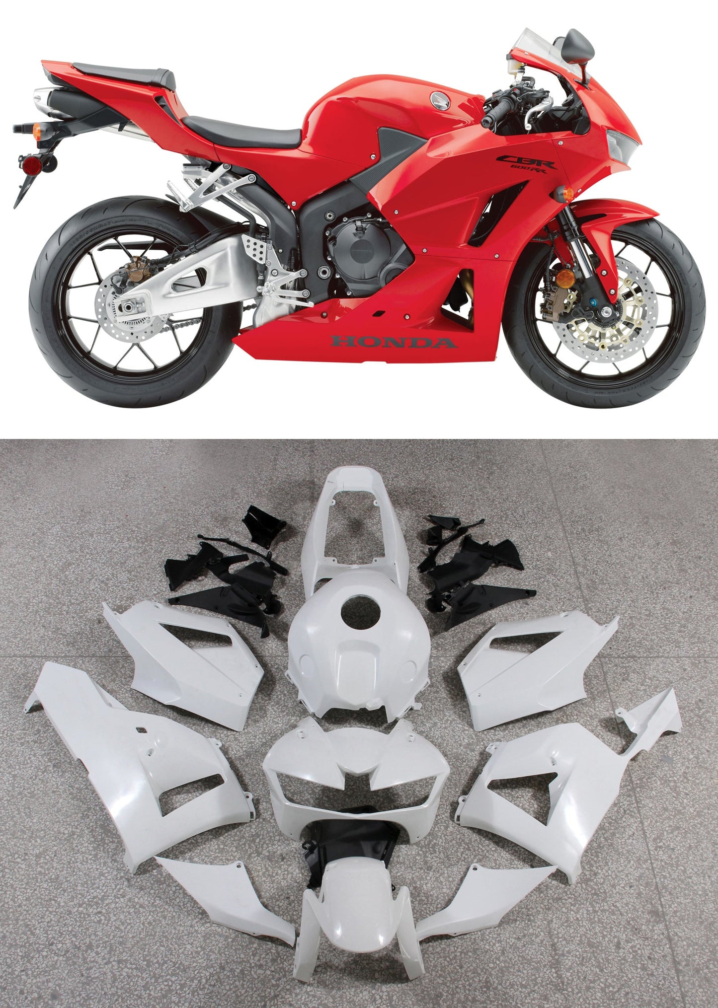 Amotopart 2013-2014 CBR600 Honda Carénage Rouge Kit