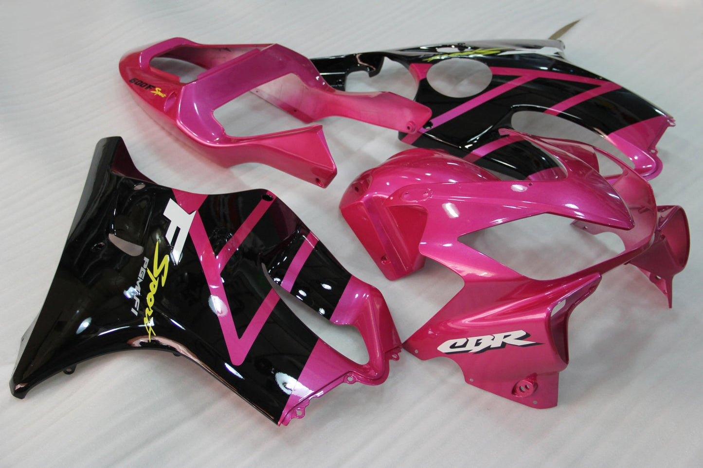 Amotopart 2001-2003 Honda CBR600F4i Kit de carénage rose et noir